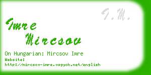 imre mircsov business card